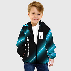 Куртка с капюшоном детская Rainbow Six неоновые лампы, цвет: 3D-черный — фото 2