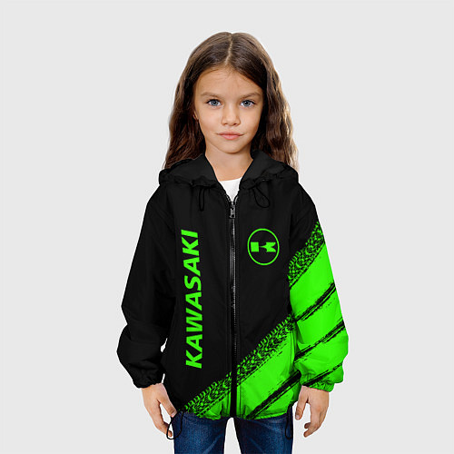 Детская куртка Kawasaki - logo / 3D-Черный – фото 3