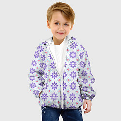 Куртка с капюшоном детская Красивый цветочный узор, цвет: 3D-белый — фото 2