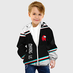 Куртка с капюшоном детская Among us geometry steel, цвет: 3D-белый — фото 2