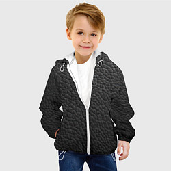 Куртка с капюшоном детская Кожа черная, цвет: 3D-белый — фото 2