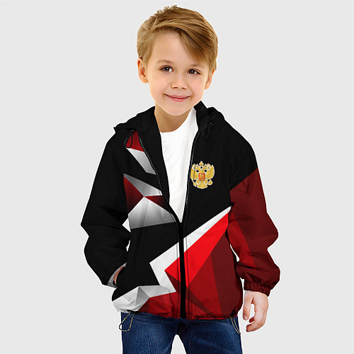 Детская куртка Russia uniform - красный и черный / 3D-Черный – фото 4