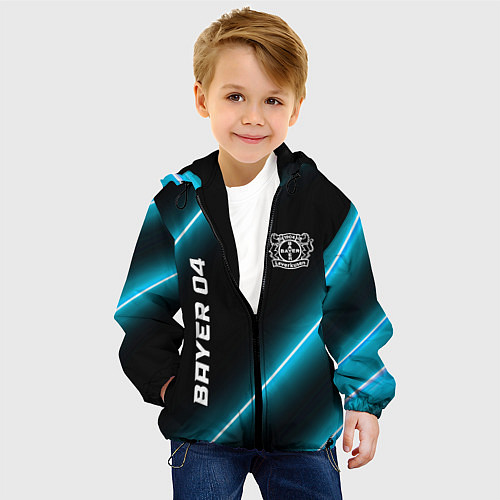 Детская куртка Bayer 04 неоновые лампы / 3D-Черный – фото 4