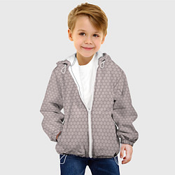 Куртка с капюшоном детская Узор - сетка соты, цвет: 3D-белый — фото 2