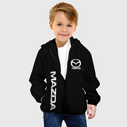 Куртка с капюшоном детская Mazda white logo, цвет: 3D-черный — фото 2