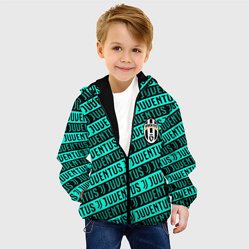 Детская куртка Juventus pattern logo steel / 3D-Черный – фото 4