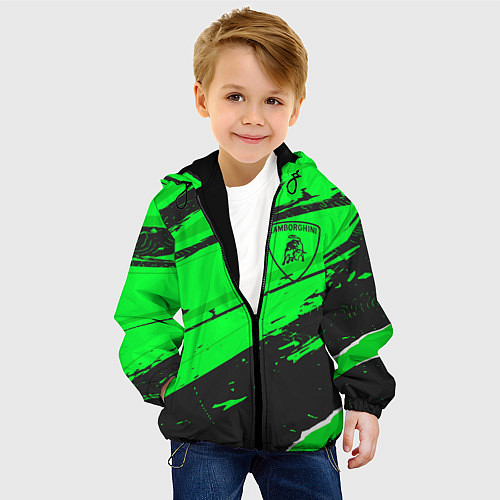 Детская куртка Lamborghini sport green / 3D-Черный – фото 4