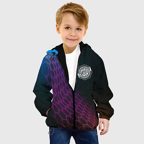 Детская куртка Chrysler neon hexagon / 3D-Черный – фото 4