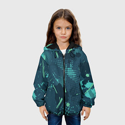 Куртка с капюшоном детская Яркий абстрактный узор для спорта, цвет: 3D-черный — фото 2
