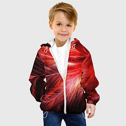 Куртка с капюшоном детская Перья феникса - абстракция, цвет: 3D-белый — фото 2