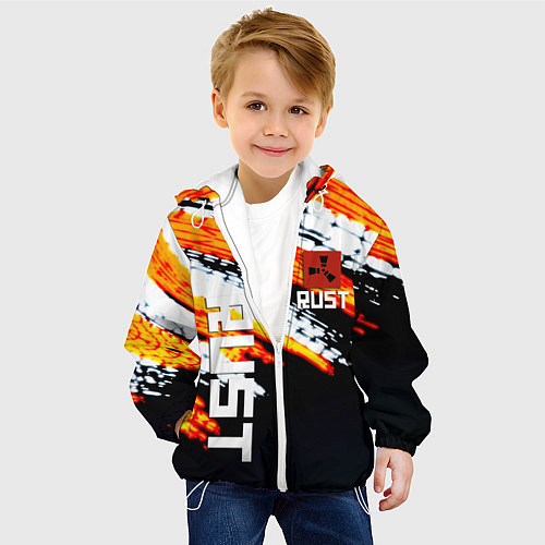 Детская куртка RUST краски текстура абстрактная / 3D-Белый – фото 4