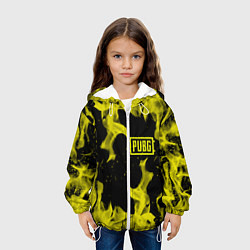 Куртка с капюшоном детская PUBG жёлтый огонь, цвет: 3D-белый — фото 2