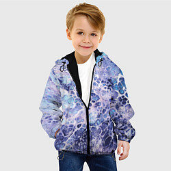 Куртка с капюшоном детская Абстракция текстура воды и мрамора, цвет: 3D-черный — фото 2