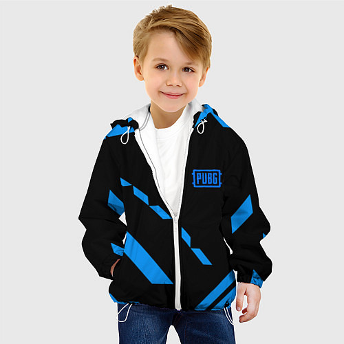 Детская куртка PUBG blue geometry / 3D-Белый – фото 4
