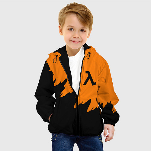 Детская куртка Half life чёрно оранжевый / 3D-Черный – фото 4