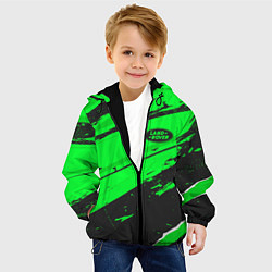 Куртка с капюшоном детская Land Rover sport green, цвет: 3D-черный — фото 2