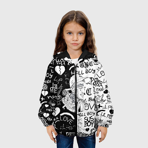Детская куртка Lii Peep pattern rap / 3D-Черный – фото 3