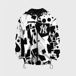 Куртка с капюшоном детская New York yankees - abstraction, цвет: 3D-черный
