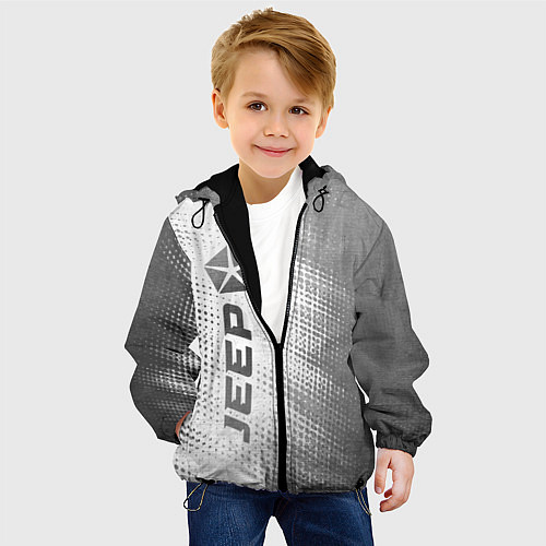 Детская куртка Jeep - white gradient по-вертикали / 3D-Черный – фото 4