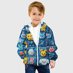 Куртка с капюшоном детская Зайчата на пэчворк, цвет: 3D-белый — фото 2