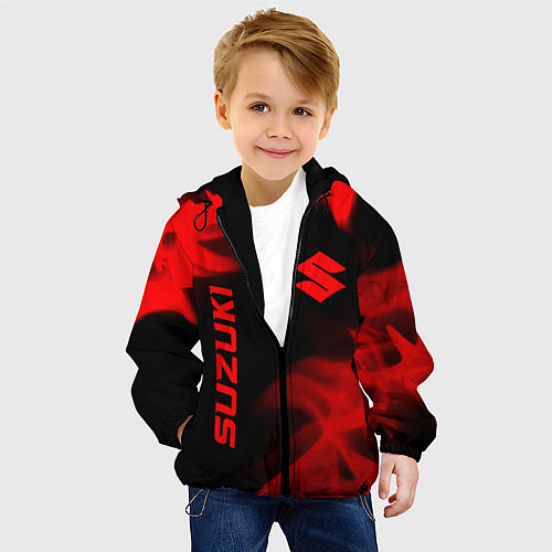 Детская куртка Suzuki - red gradient вертикально / 3D-Черный – фото 4