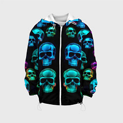 Детская куртка Neon skulls - ai art pattern