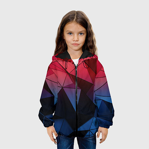 Детская куртка Абстрактная геометрия polygon / 3D-Черный – фото 3
