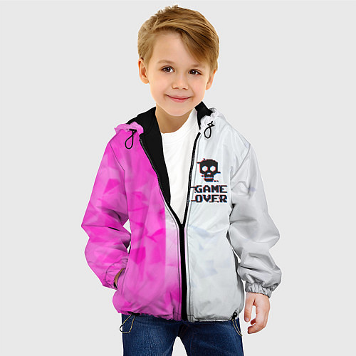 Детская куртка Game over pink abstraction / 3D-Черный – фото 4