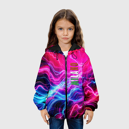 Детская куртка Milano - neon abstraction / 3D-Черный – фото 3