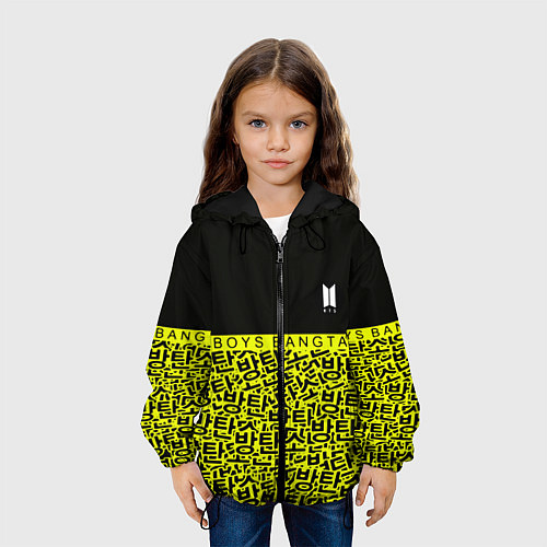 Детская куртка BTS pattern kpop / 3D-Черный – фото 3