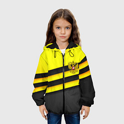 Куртка с капюшоном детская Герб РФ геометрия линии, цвет: 3D-черный — фото 2