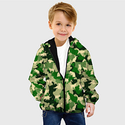 Куртка с капюшоном детская Коты на цветном камуфляже, цвет: 3D-черный — фото 2
