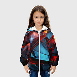Куртка с капюшоном детская Камни в красном освещении, цвет: 3D-белый — фото 2