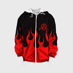 Куртка с капюшоном детская Linkin park logo fire, цвет: 3D-белый