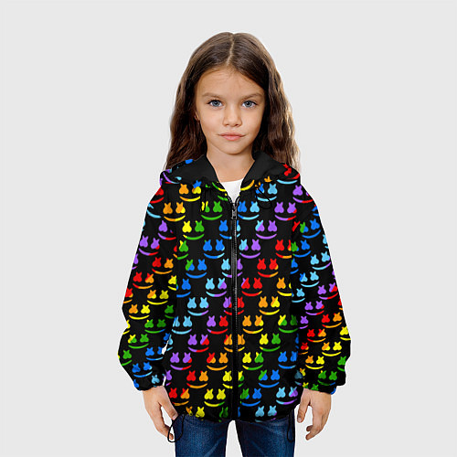 Детская куртка Marshmello pattern neon / 3D-Черный – фото 3