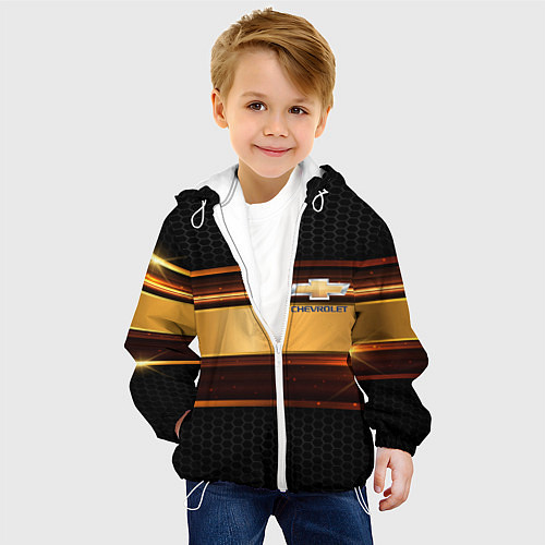 Детская куртка Chevrolet auto abstract / 3D-Белый – фото 4