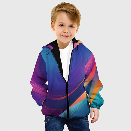 Детская куртка Красивый градиент абстракция / 3D-Черный – фото 4