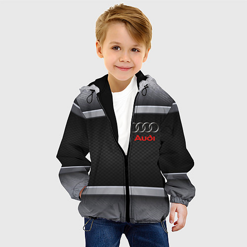 Детская куртка Audi metal texture / 3D-Черный – фото 4