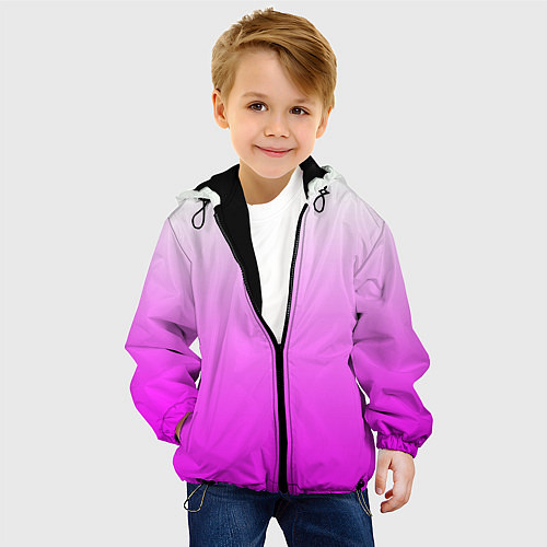 Детская куртка Gradient color pink / 3D-Черный – фото 4