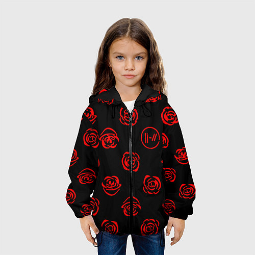 Детская куртка Twenty one pilots rose pattern / 3D-Черный – фото 3