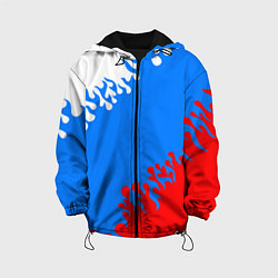 Куртка с капюшоном детская Российская федерация - флаг, цвет: 3D-черный