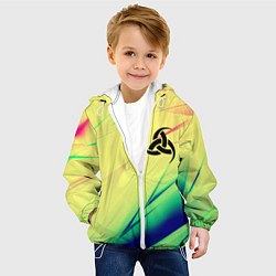 Куртка с капюшоном детская Славянская символики лого, цвет: 3D-белый — фото 2