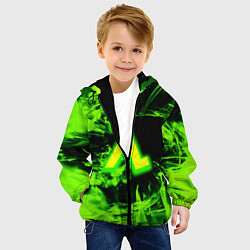 Куртка с капюшоном детская Half life кислотное лого огонь, цвет: 3D-черный — фото 2