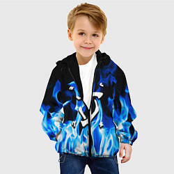 Куртка с капюшоном детская Doom fire logo steel, цвет: 3D-черный — фото 2