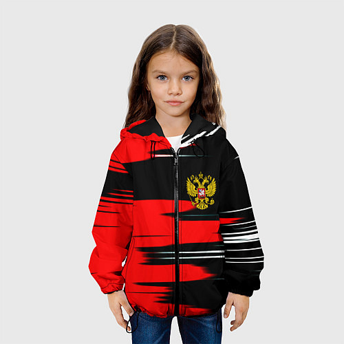 Детская куртка Россия полосы краски / 3D-Черный – фото 3