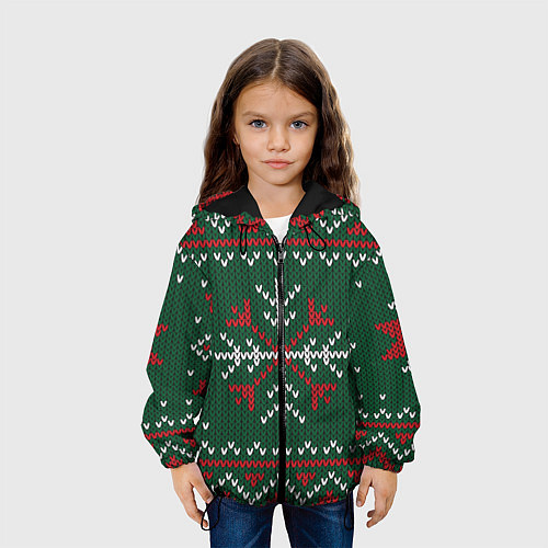Детская куртка Knitted Snowflake Pattern / 3D-Черный – фото 3