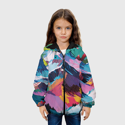 Детская куртка Горы краски / 3D-Черный – фото 3