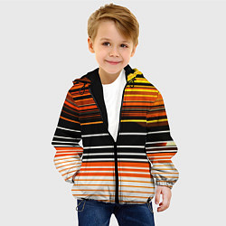 Куртка с капюшоном детская Разноцветные вертикальные линии, цвет: 3D-черный — фото 2