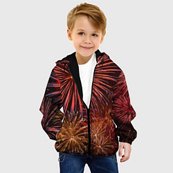 Куртка с капюшоном детская Яркий красочный фейерверк, цвет: 3D-черный — фото 2