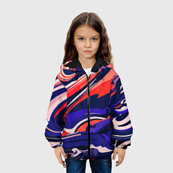 Куртка с капюшоном детская Абстракция разводов разноцветная, цвет: 3D-черный — фото 2